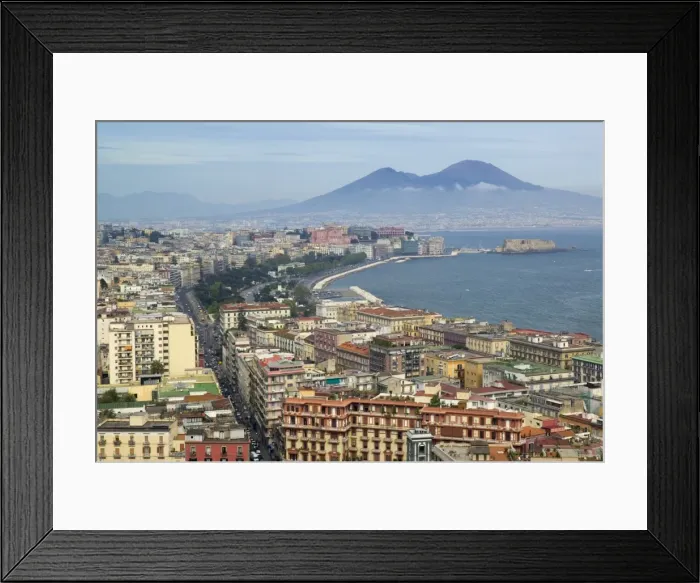 Framed Print : Mt. Vesuvius & View over Naples, Campania, Italy Framed Print : Mt. Vesuvius & View over Naples, Campania, Italy