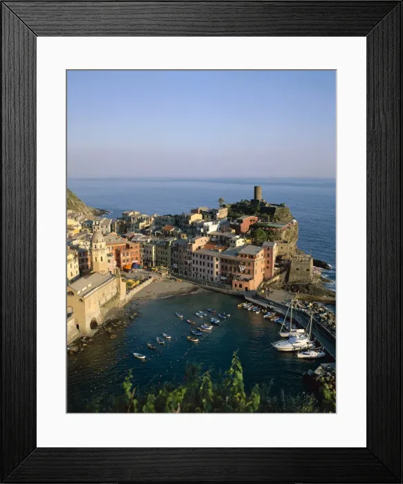 Framed Print : Cinque Terre / Coastal View & Village, Vernazza, Liguria, Italy Framed Print : Cinque Terre / Coastal View & Village, Vernazza, Liguria, Italy