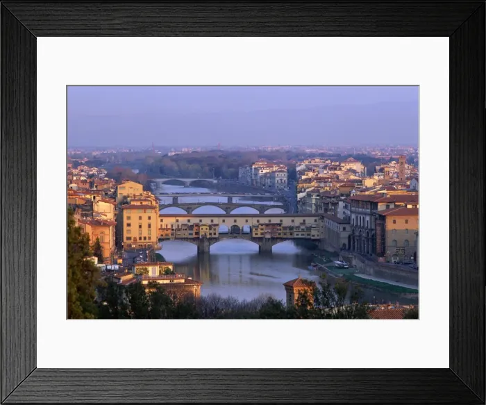 Framed Print : City View / Ponte Vecchio & Arno River Framed Print : City View / Ponte Vecchio & Arno River