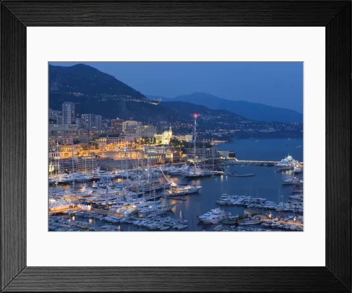 Framed Print : Harbour at dusk, Monte Carlo, Monaco Framed Print : Harbour at dusk, Monte Carlo, Monaco