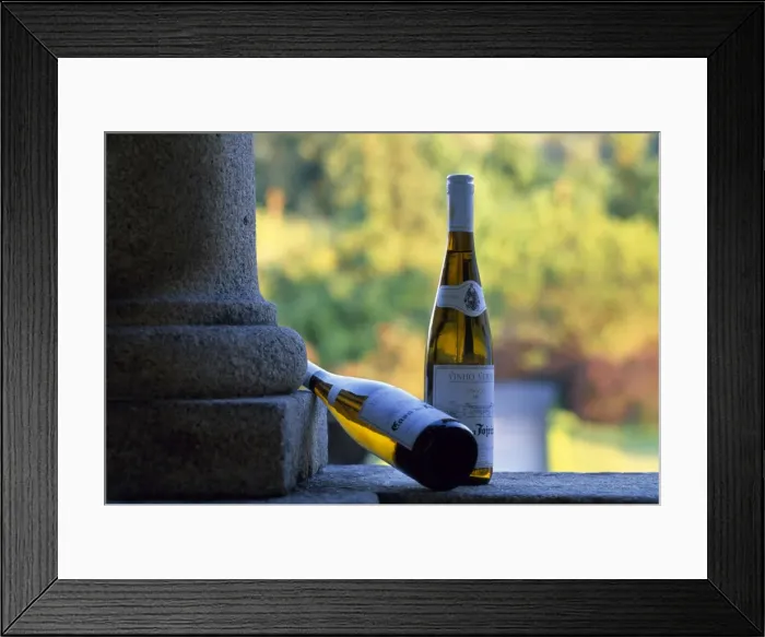 Framed Print : Bottles of lightly sparkling Vinho Verde or green wine Framed Print : Bottles of lightly sparkling Vinho Verde or green wine