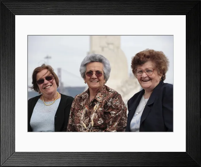 Framed Print : Three Portugese ladies from Lisbon, Portugal