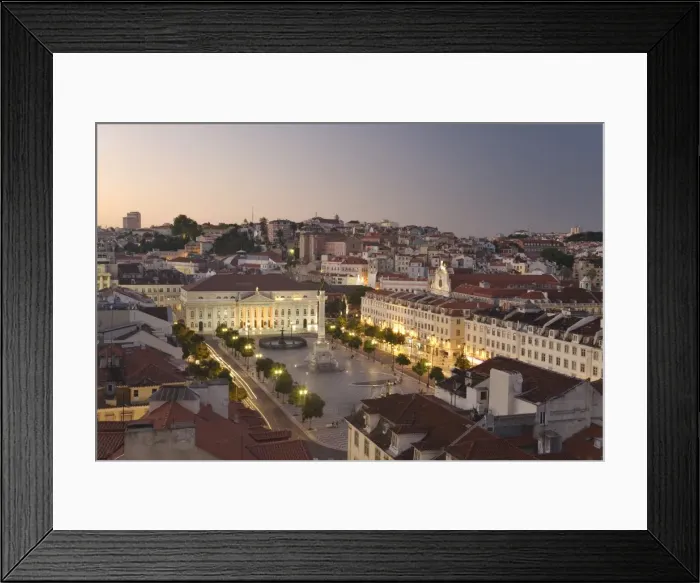 Framed Print : Praca do Pedro IV square (Rossio Square), Lisbon, Portugal
