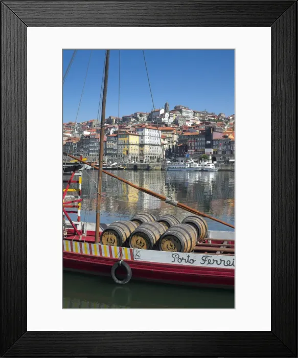 Framed Print : Port carrying Barcos, Porto, Portugal Framed Print : Port carrying Barcos, Porto, Portugal