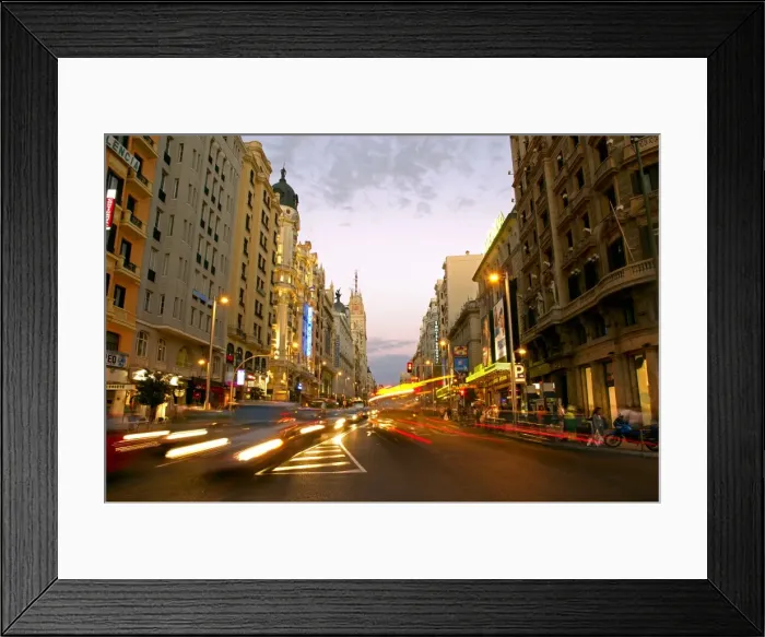 Framed Print : Gran Via, Madrid, Spain Framed Print : Gran Via, Madrid, Spain