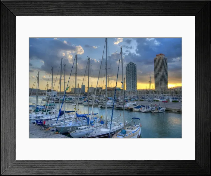 Framed Print : Spain, Barcelona, Port Olimpic Framed Print : Spain, Barcelona, Port Olimpic