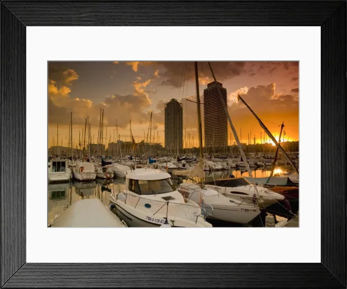Framed Print : Spain, Barcelona, Port Olimpic Framed Print : Spain, Barcelona, Port Olimpic