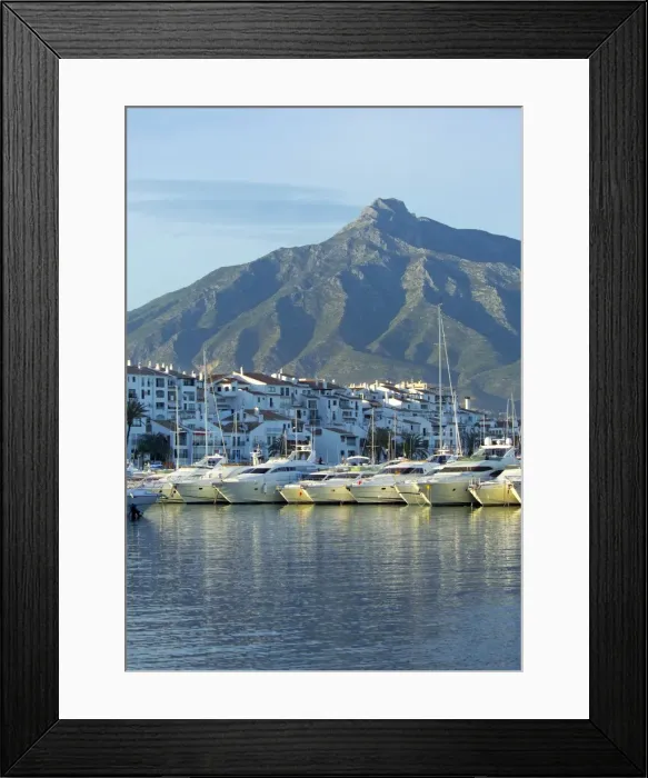 Framed Print : Puerto Banus Marina, Marbella, Malaga Province, Andalucia, Spain