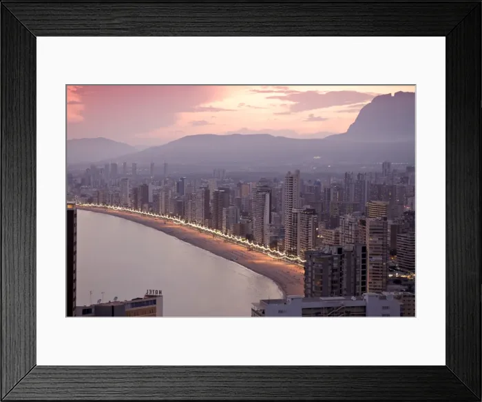 Framed Print : Playa del Levante, Benidorm, Costa Blanca, Spain