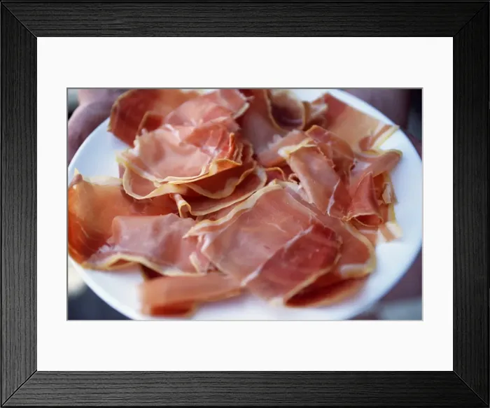 Framed Print : A plate of cured ham Framed Print : A plate of cured ham
