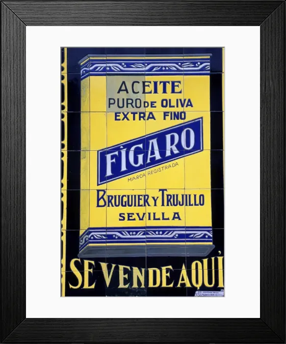 Framed Print : Antique tiled advertising Framed Print : Antique tiled advertising