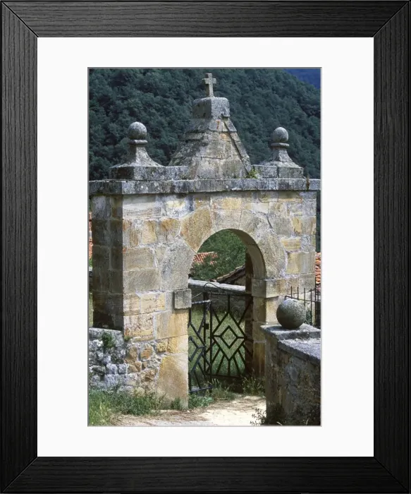Framed Print : An ornate Church gate in the small village of Luriezo in the Liebana Valley Framed Print : An ornate Church gate in the small village of Luriezo in the Liebana Valley