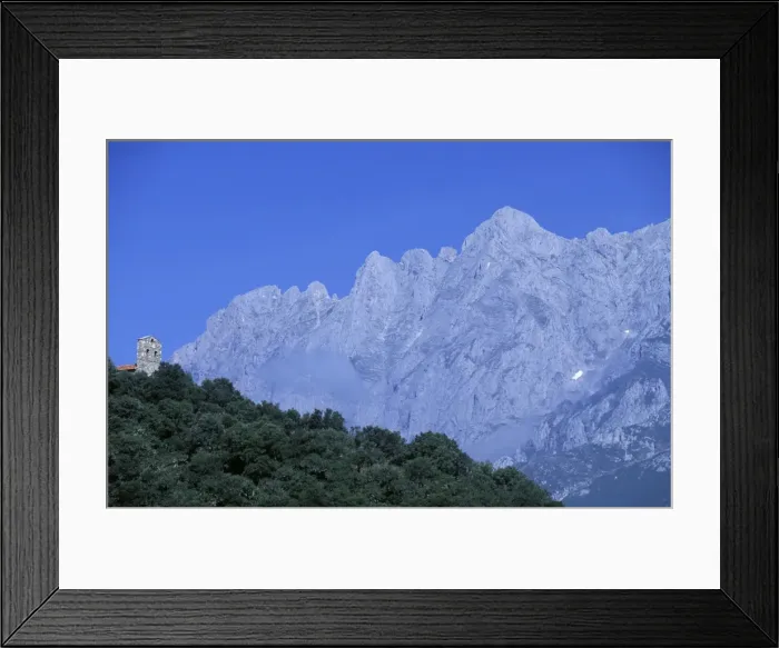 Framed Print : Chapel and Picos de Europa Framed Print : Chapel and Picos de Europa