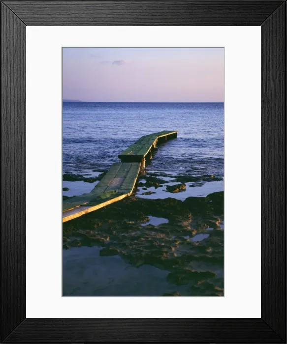 Framed Print : Wooden pier at Sa Trinxa Framed Print : Wooden pier at Sa Trinxa