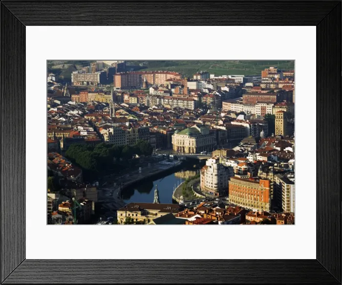 Framed Print : Panoramic City View looking over Bilbao River Framed Print : Panoramic City View looking over Bilbao River
