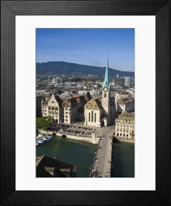 Framed Print : City Skyline & River Limmat Framed Print : City Skyline & River Limmat