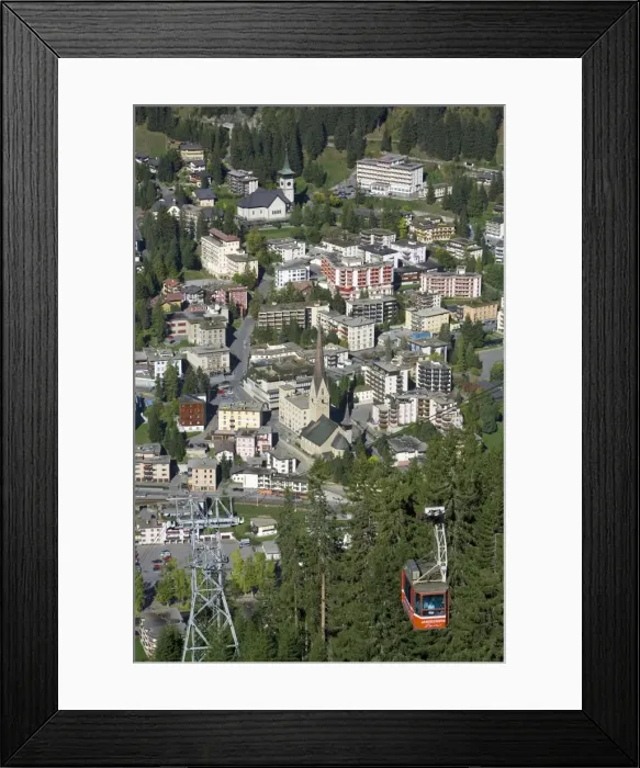 Framed Print : Davos overview & cable car Framed Print : Davos overview & cable car