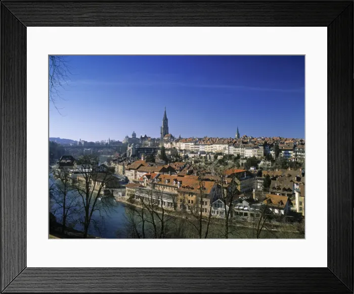 Framed Print : Aare River & Bern, Switzerland