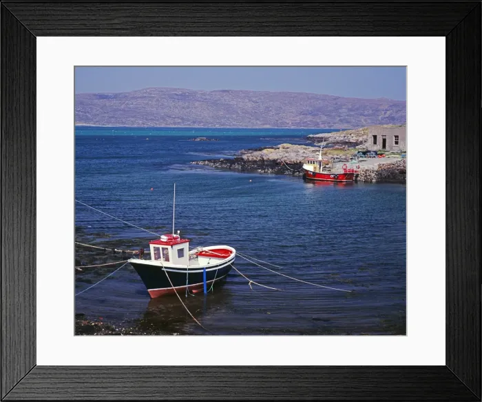 Framed Print : Fishing boat overlooking the Sound of Eriskay from South Uist Framed Print : Fishing boat overlooking the Sound of Eriskay from South Uist