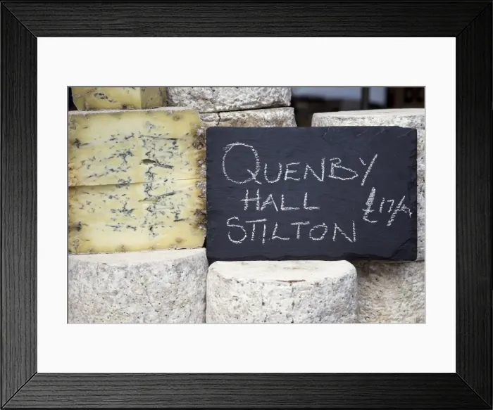 Framed Print : Traditional cheese for sale in Borough Market