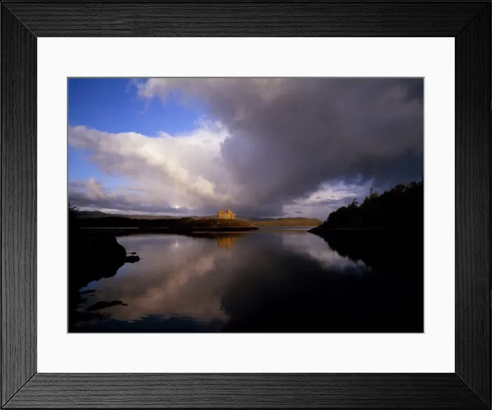Framed Print : Storm clouds over Castle Tioram and Loch Moidart Framed Print : Storm clouds over Castle Tioram and Loch Moidart