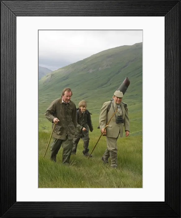 Framed Print : A stalking party sets out on the hill on the Benmore Estate Framed Print : A stalking party sets out on the hill on the Benmore Estate