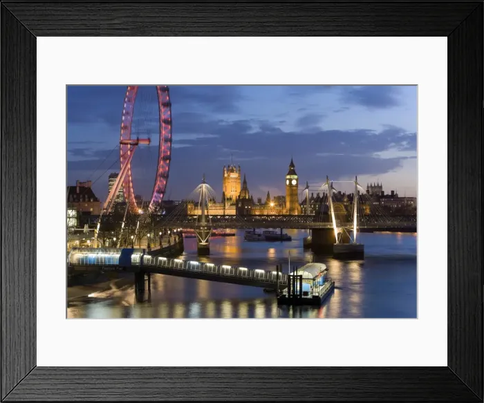 Framed Print : Millennium Wheel & Houses of Parliament Framed Print : Millennium Wheel & Houses of Parliament