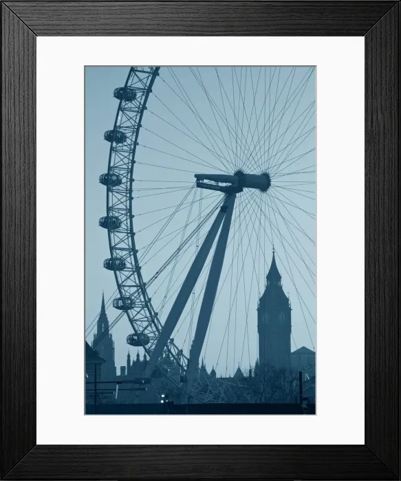Framed Print : London Eye and Big Ben, South bank, London, England