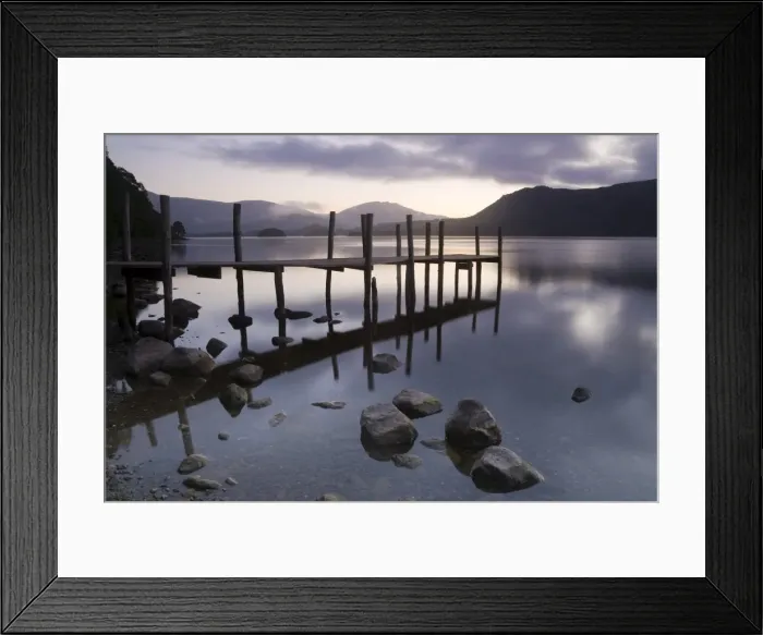 Framed Print : Tranquil landscape and Pier Framed Print : Tranquil landscape and Pier