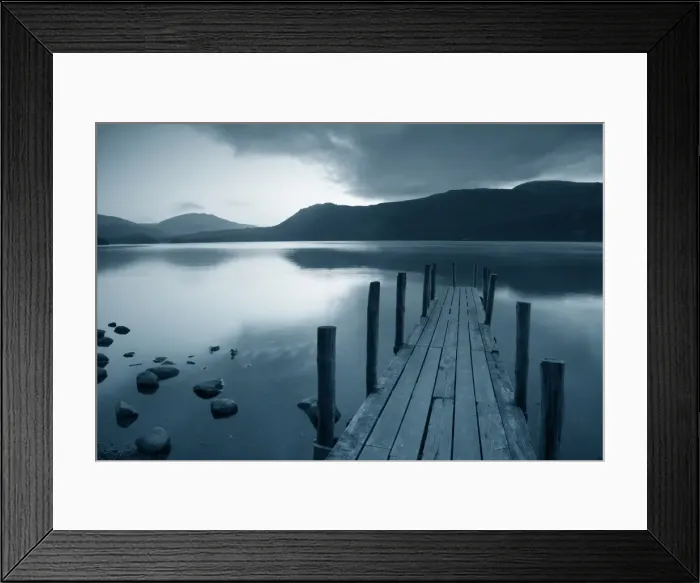 Framed Print : Tranquil landscape and Pier Framed Print : Tranquil landscape and Pier