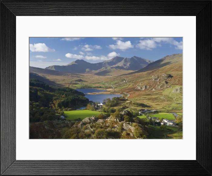 Framed Print : View to Llynnau Mymbyr & Mt Snowdon Framed Print : View to Llynnau Mymbyr & Mt Snowdon