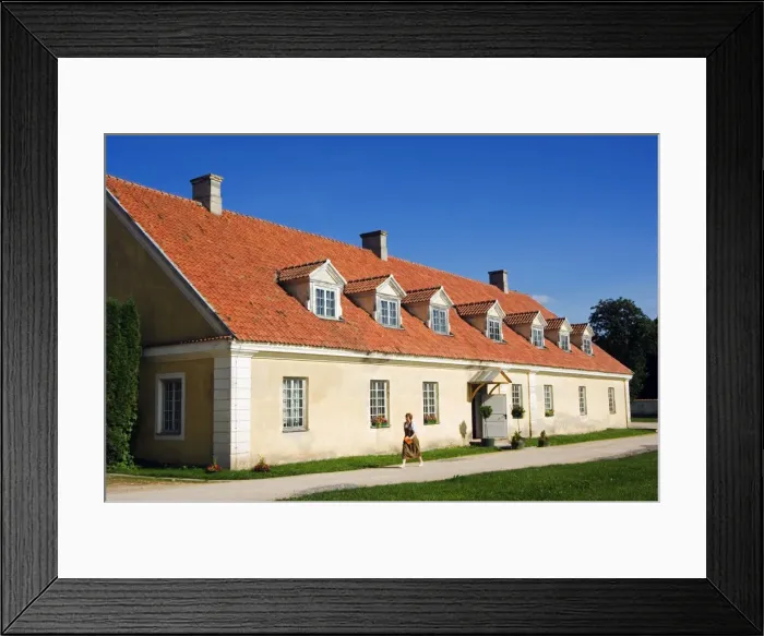 Framed Print : Out-house and cafe in Palace Grounds of Baroque Style Framed Print : Out-house and cafe in Palace Grounds of Baroque Style