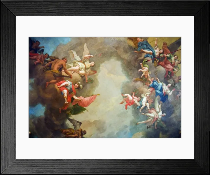 Framed Print : Ornate interior and painted ceiling of the Baroque Framed Print : Ornate interior and painted ceiling of the Baroque
