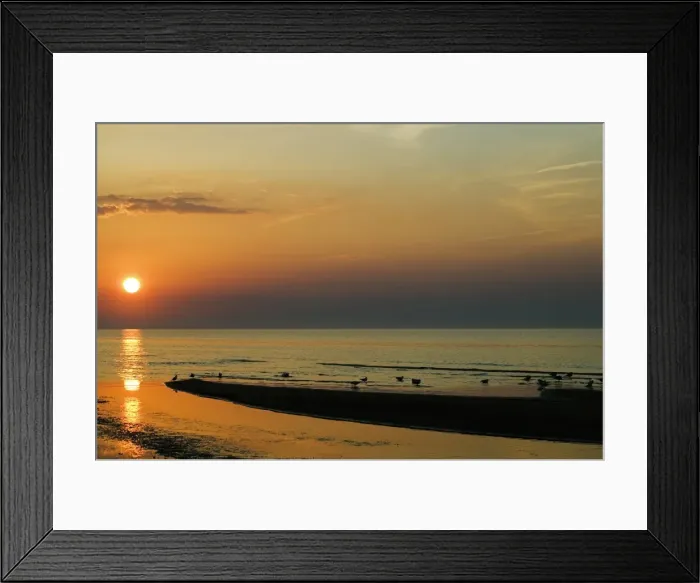 Framed Print : Beach at Sunset on the Gulf of Riga Framed Print : Beach at Sunset on the Gulf of Riga