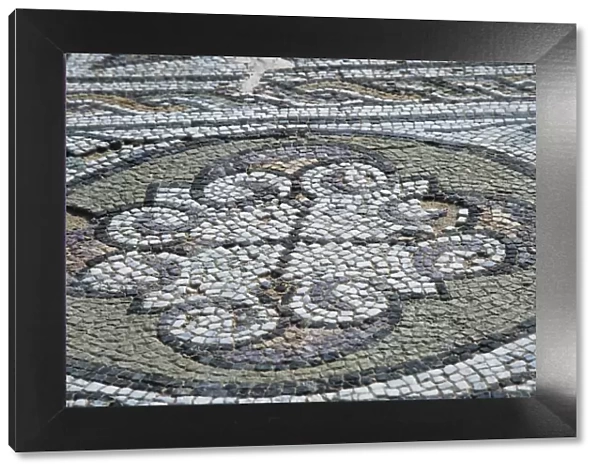 A mosaic on the floor of the Seaward or Ocean Baths