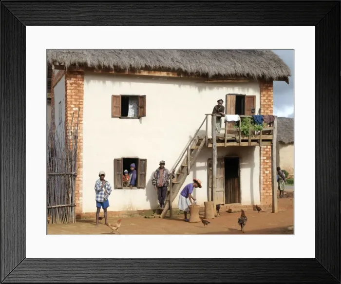 Framed Print : An attractive Malagasy home of the Betsileo people Framed Print : An attractive Malagasy home of the Betsileo people