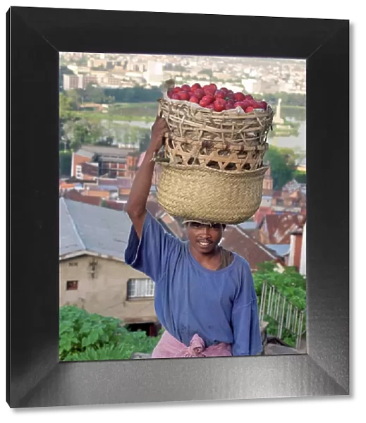 A plum seller in Antananarivo