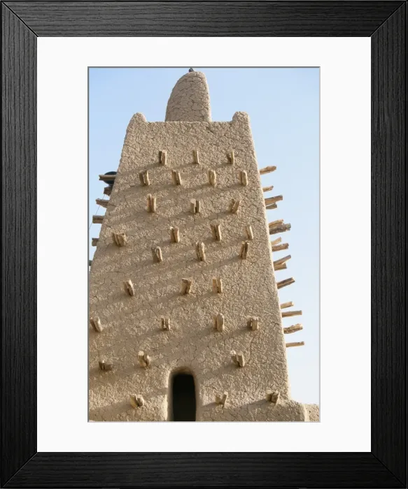 Framed Print : Detail of Minaret of Sankore mosque in C16th part of Framed Print : Detail of Minaret of Sankore mosque in C16th part of