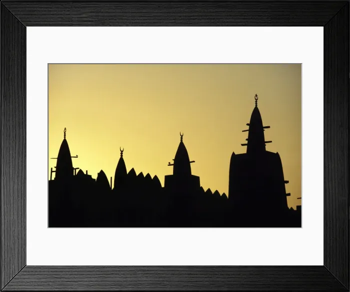 Framed Print : MALI, Mopti The conical towers of the Grande Mosque