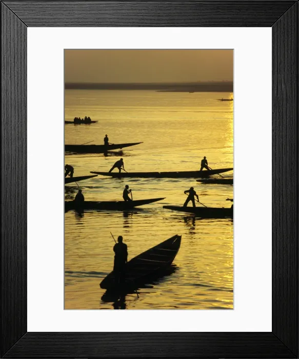 Framed Print : MALI, Mopti Pirogues Framed Print : MALI, Mopti Pirogues