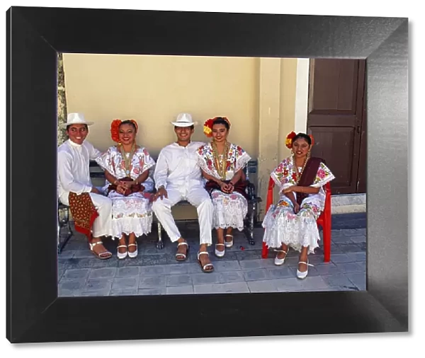 Members of a Folklore Dance group waiting to perform