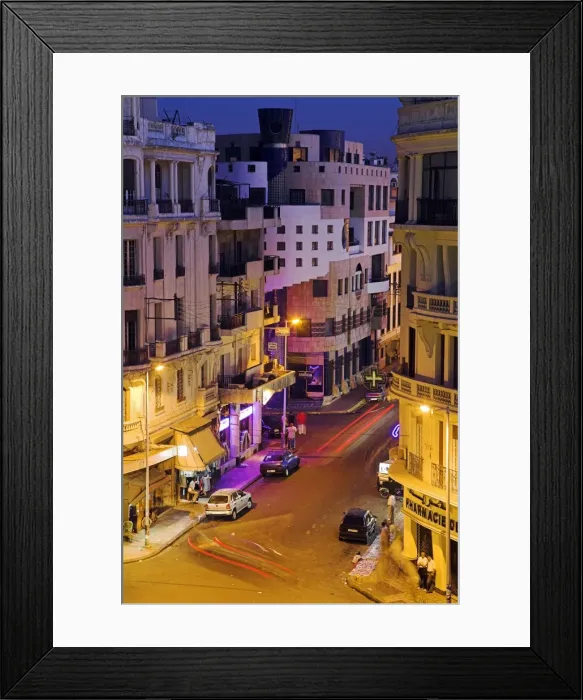Framed Print : Casablanca street scene at night Framed Print : Casablanca street scene at night