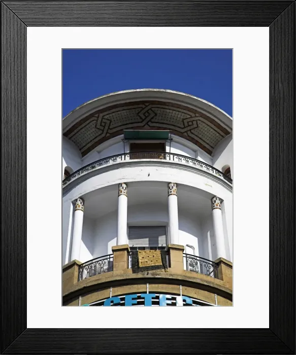 Framed Print : Art Deco details on an old French colonial building Framed Print : Art Deco details on an old French colonial building