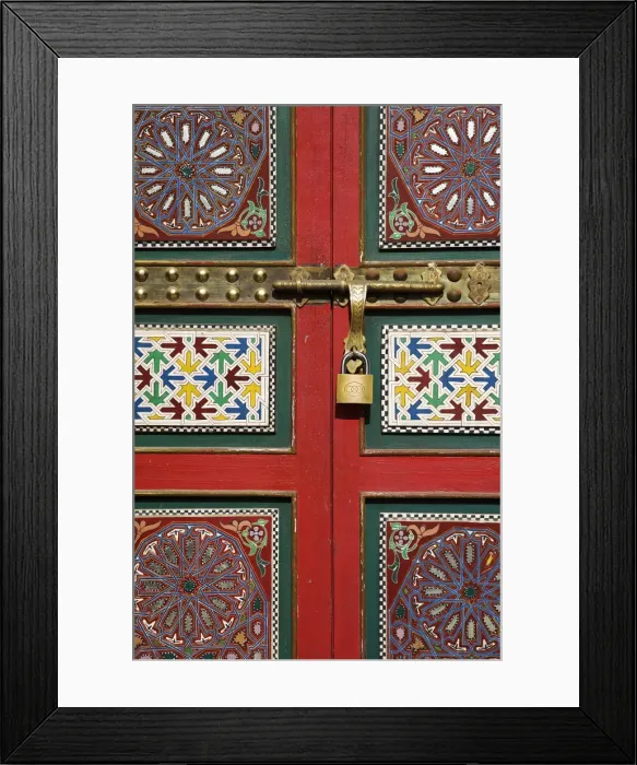 Framed Print : A colourful painted doorway in the old medina of Casablanca Framed Print : A colourful painted doorway in the old medina of Casablanca