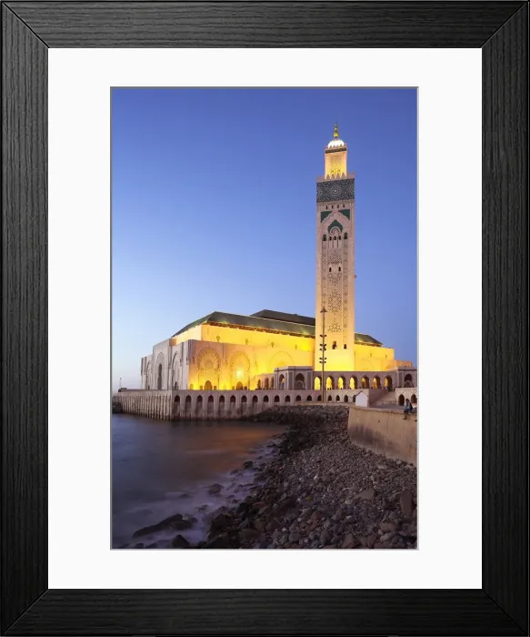 Framed Print : The Hassan II Mosque in Casablanca is the third largest Framed Print : The Hassan II Mosque in Casablanca is the third largest