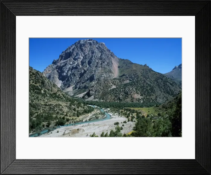 Framed Print : The turquoise waters of Sarytag River run through the Fann Mountains Framed Print : The turquoise waters of Sarytag River run through the Fann Mountains