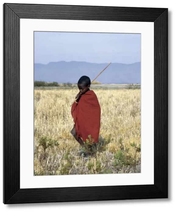 Framed Print : A young Datoga boy Framed Print : A young Datoga boy