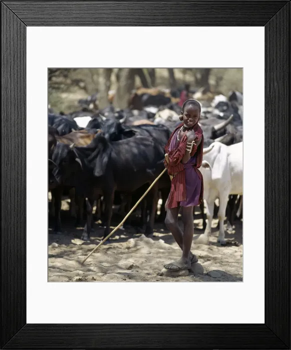 Framed Print : A young Msai herdsboy Framed Print : A young Msai herdsboy