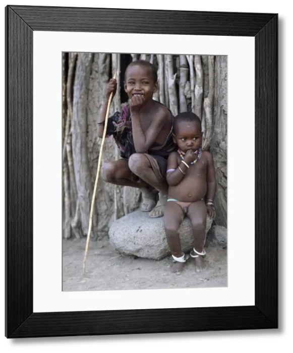 Framed Print : Two young Datoga boys Framed Print : Two young Datoga boys