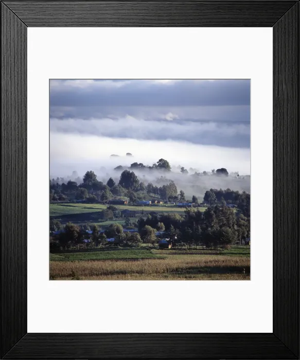 Framed Print : Early morning mist in Tanzanias Southern Highlands